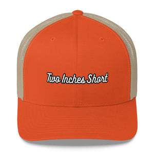Two Inches Short Retro White Trucker Hat Orange/Khaki