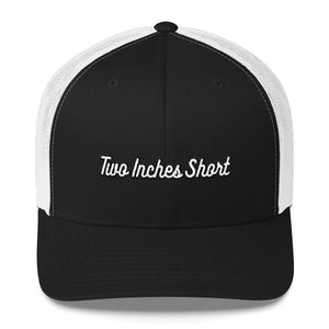 Two Inches Short Retro White Trucker Hat Black/White