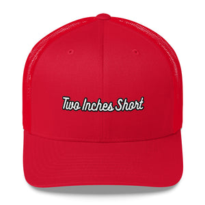 Two Inches Short Retro White Trucker Hat Red