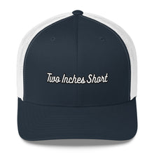 Load image into Gallery viewer, Two Inches Short Retro White Trucker Hat Navy/White
