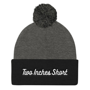 Two Inches Short Pom Pom Winter Hat Grey/Black