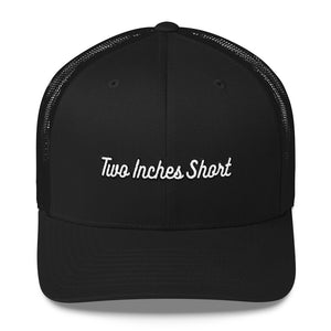 Two Inches Short Retro White Trucker Hat Black