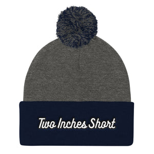 Two Inches Short Pom Pom Winter Hat Grey/Navy