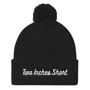 Two Inches Short Pom Pom Winter Hat Black