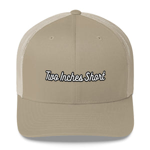 Two Inches Short Retro White Trucker Hat Brown/Khaki