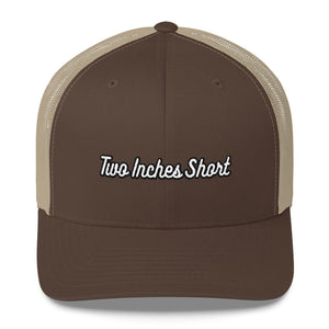 Two Inches Short Retro White Trucker Hat Brown/Khaki